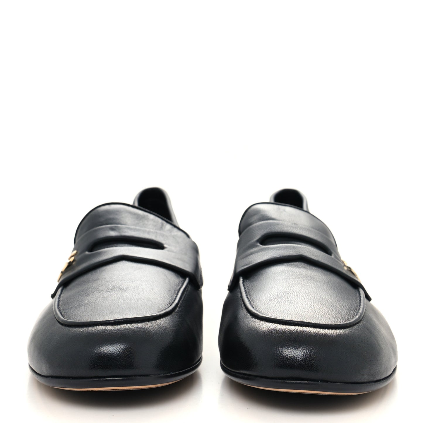 Lambskin CC Mocassin Loafers 39.5 Black