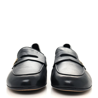 Chanel Lambskin CC Mocassin Loafers 39.5 Black 2 of 8