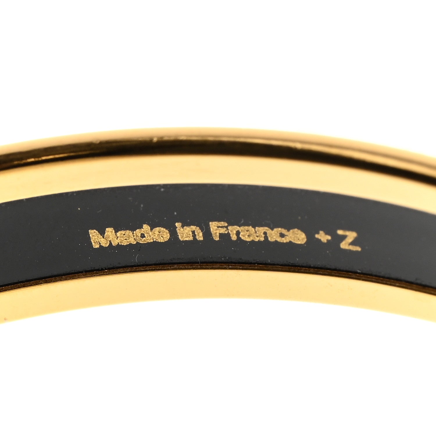 Hermes Printed Enamel Narrow lOP'H Bracelet 65 Orfevre Jaune White 5 of 6