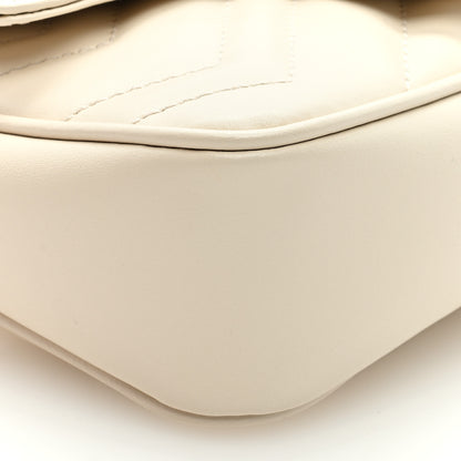 Gucci Calfskin Matelasse Super Mini GG Marmont Shoulder Bag White 7 of 8