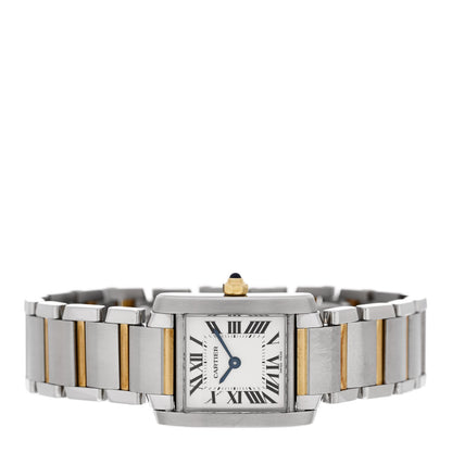 Cartier Stainless Steel 18K Yellow Gold 20mm Tank Francaise Quartz Watch 2 of 5