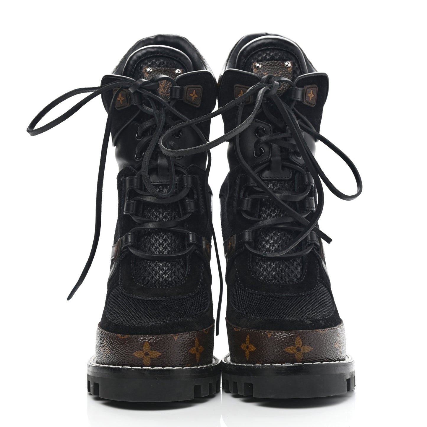 Suede Calfskin Monogram Star Trail Ankle Boots 39 Black