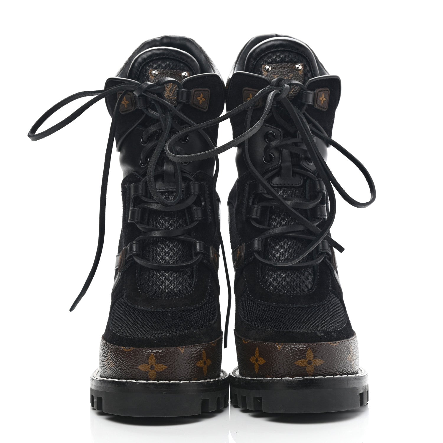Louis Vuitton Suede Calfskin Monogram Star Trail Ankle Boots 39 Black 2 of 7