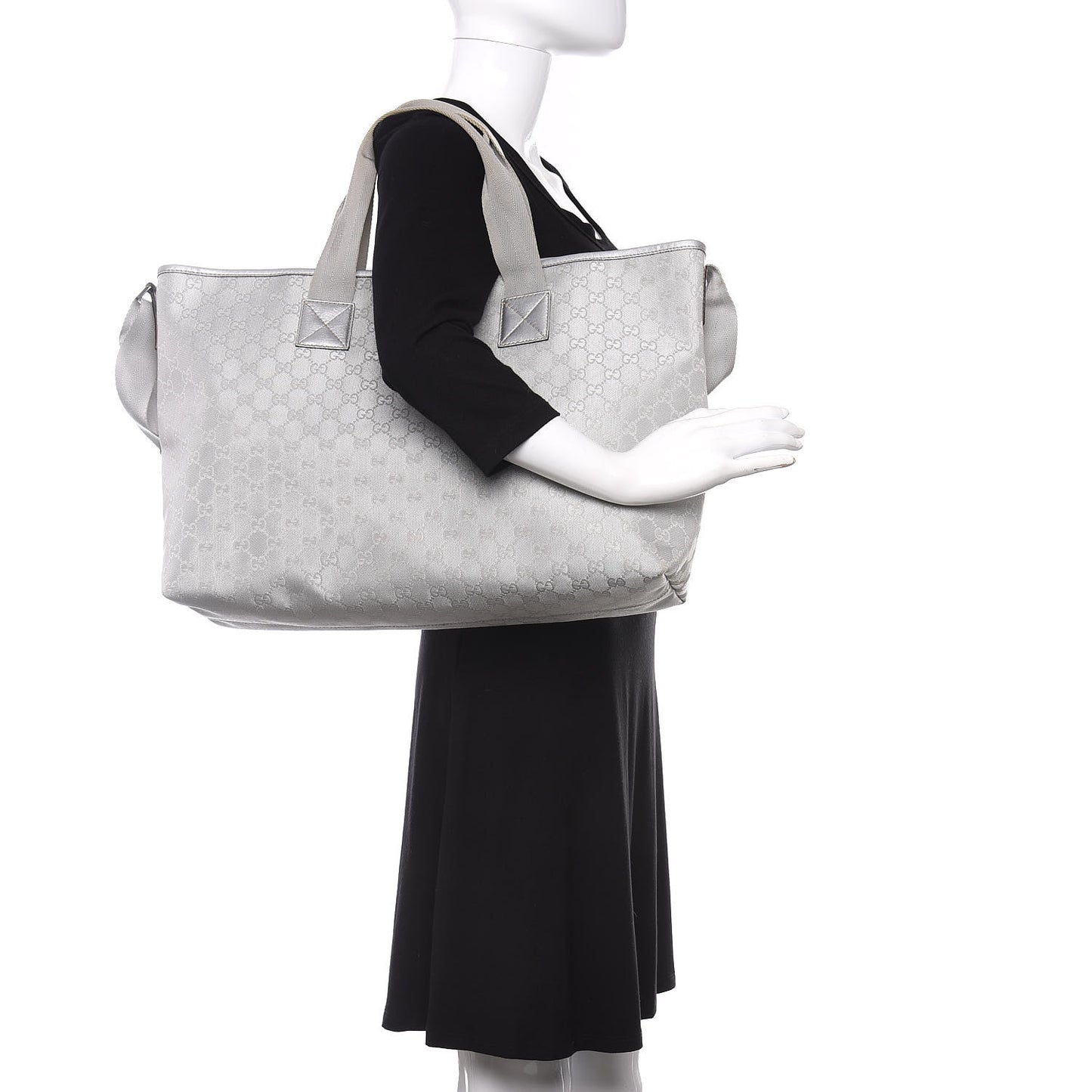 Metallic Monogram Travel Bag Silver