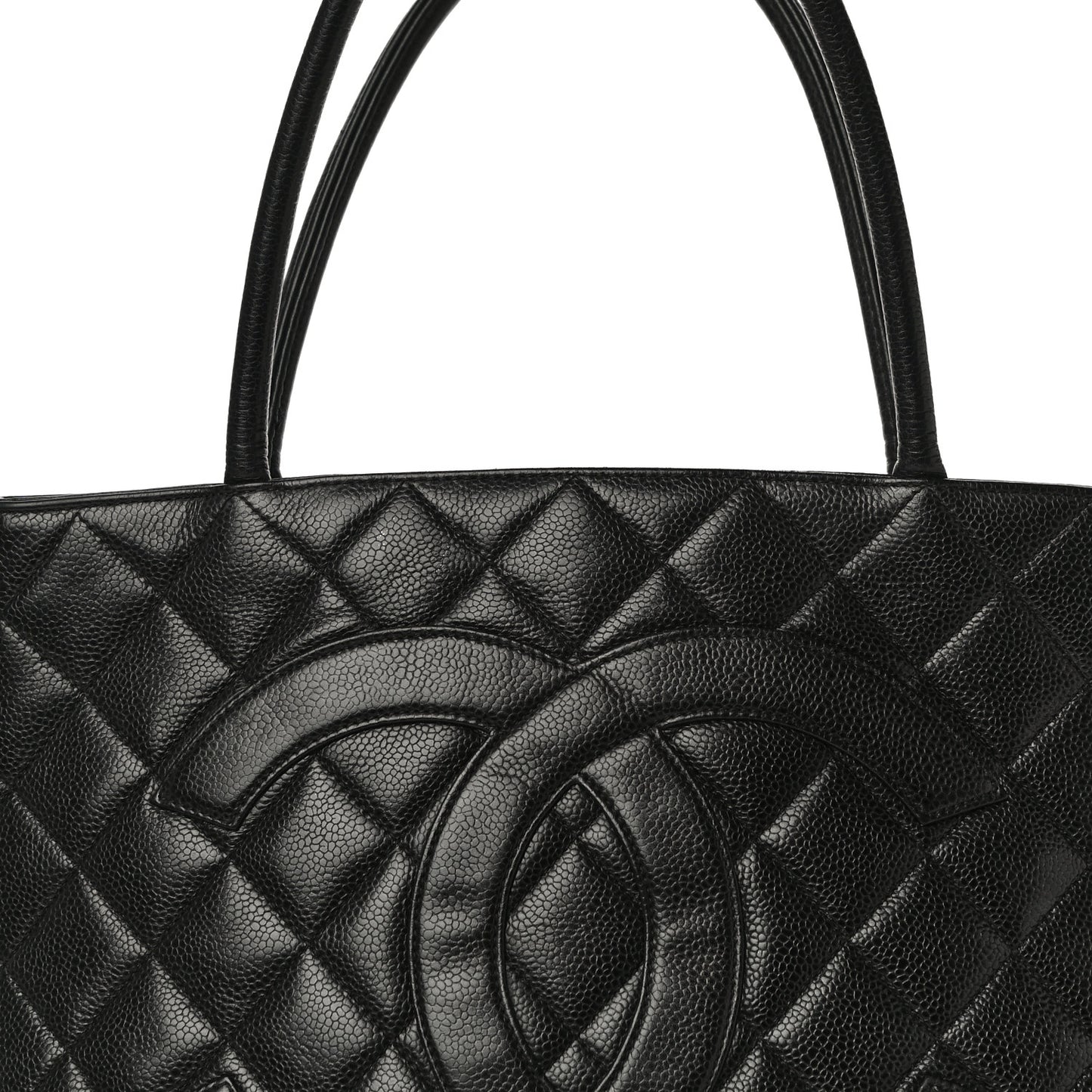 Caviar Quilted Medallion Tote Black