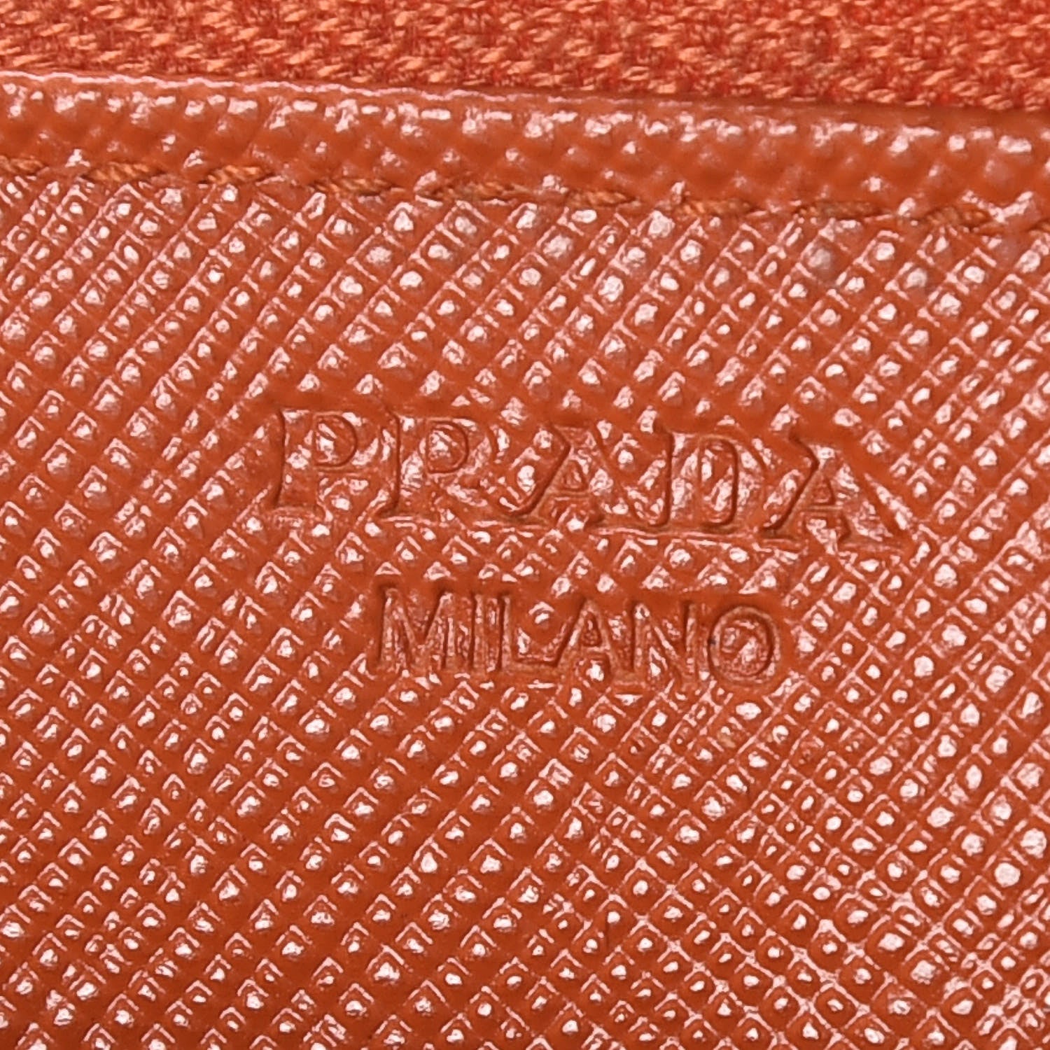 Prada Saffiano Metal Zip Around Wallet Papaya 8 of 10