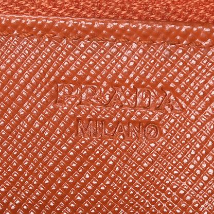 Prada Saffiano Metal Zip Around Wallet Papaya 8 of 10