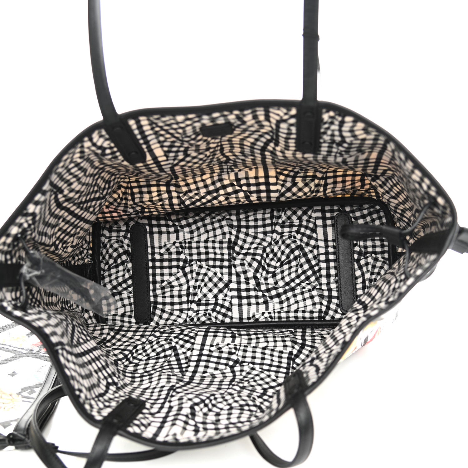 MCM Visetos Calfskin Motif Rombi Lion Printed Reversible Shopper Tote White 9 of 16