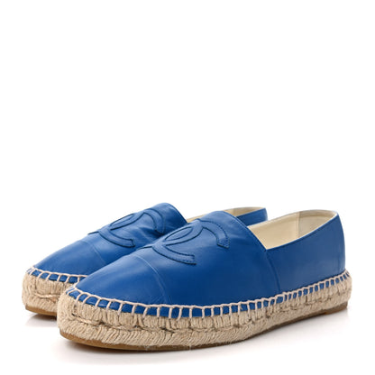 Chanel Lambskin CC Espadrilles 38 Blue 3 of 8