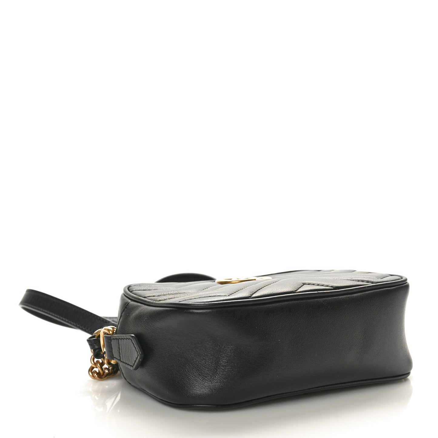 Calfskin Matelasse Mini GG Marmont Chain Shoulder Bag Black