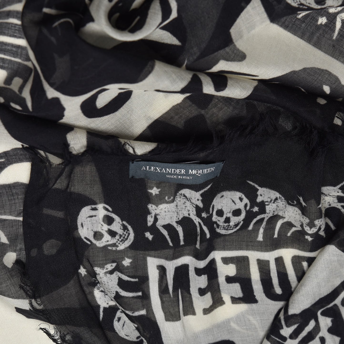 Modal Silk Fairy Tale Scarf Black White