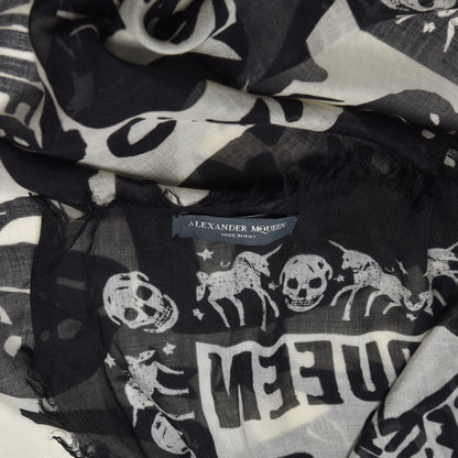 Alexander McQueen Modal Silk Fairy Tale Scarf Black White 4 of 4