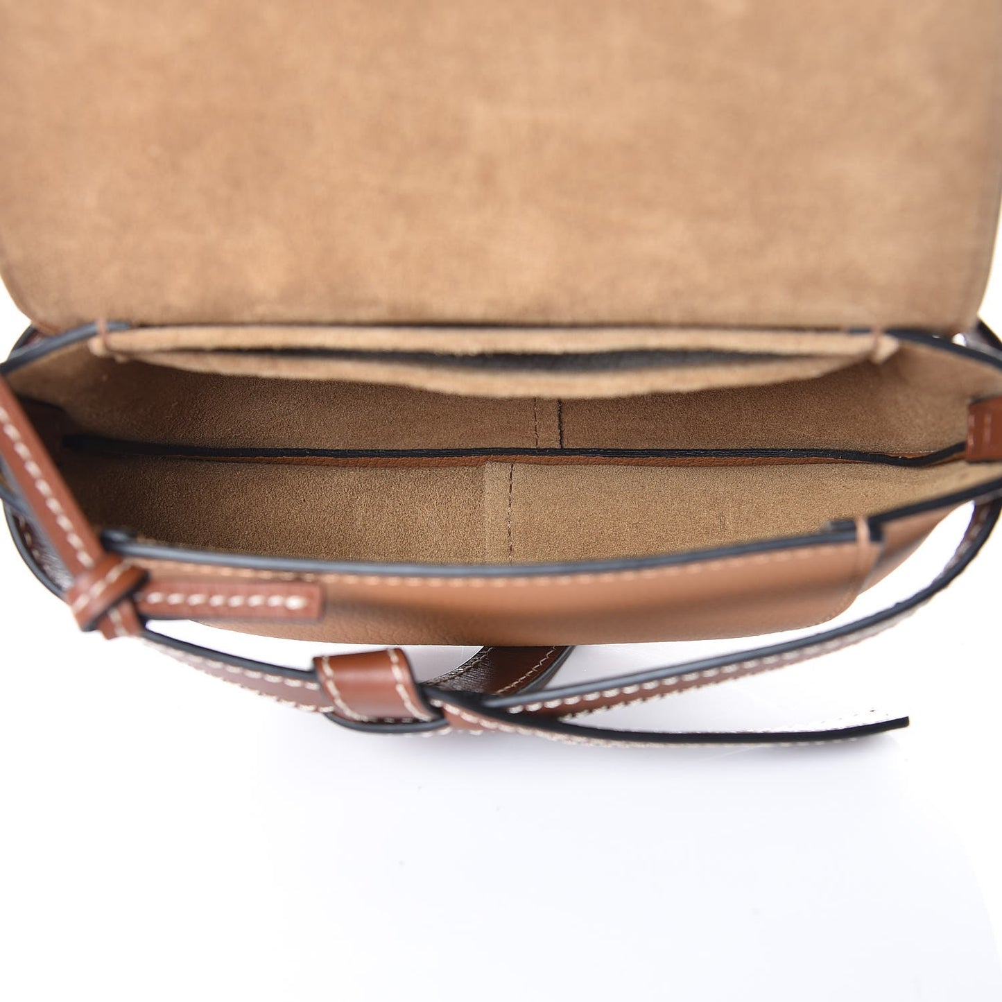 Grained Calfskin Mini Gate Crossbody Bag Caramel Pecan