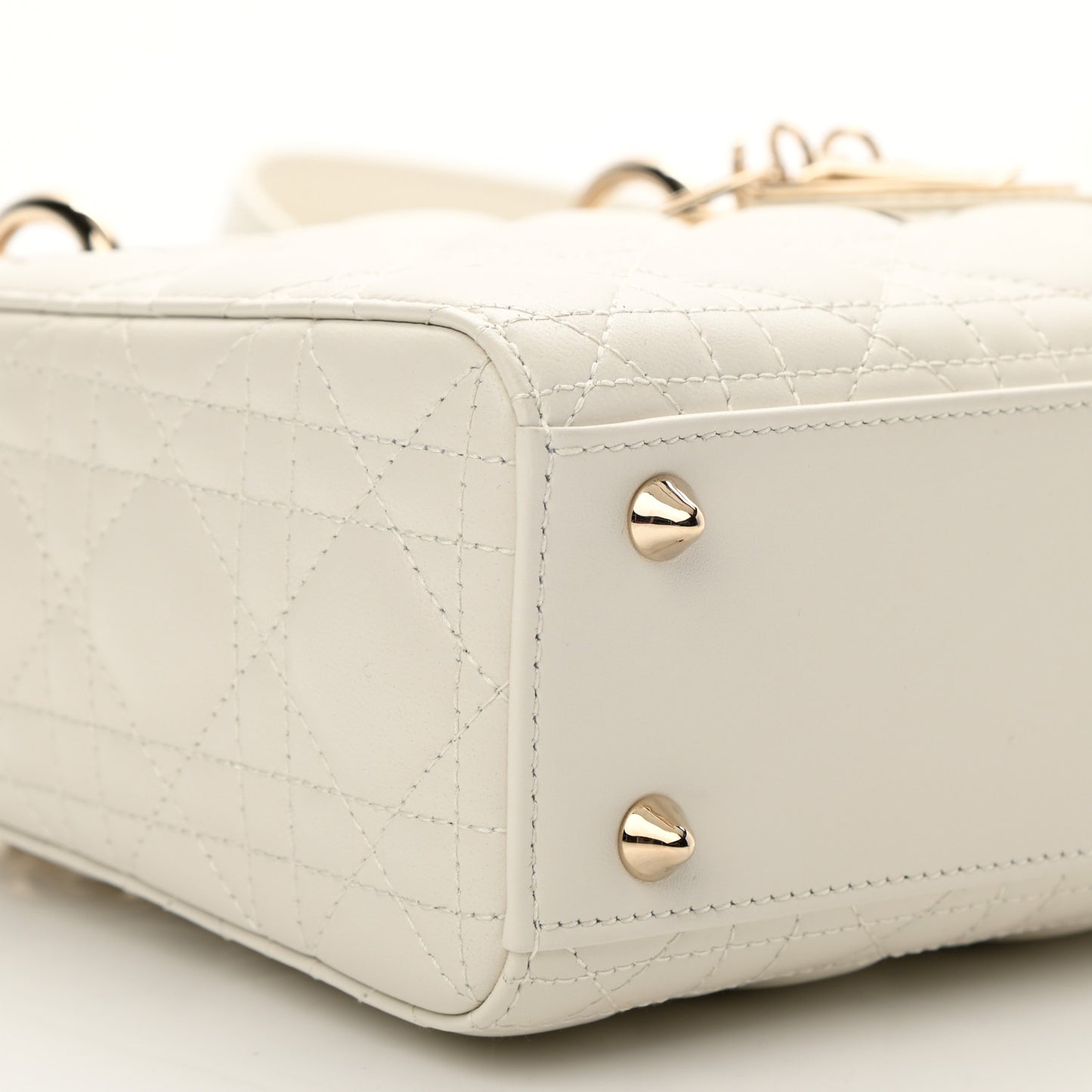 Lambskin Cannage Small My ABCDior Lady Dior White