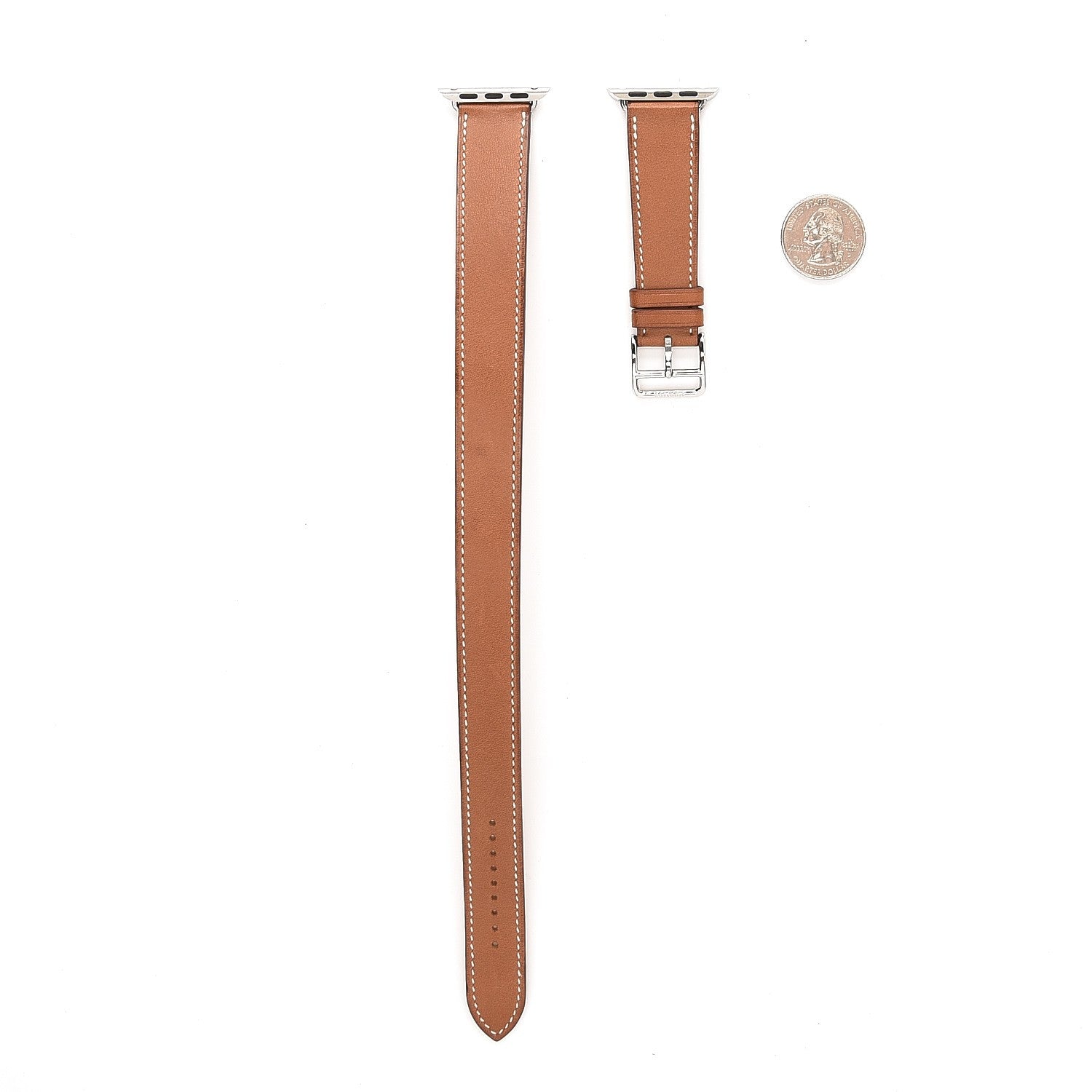 Hermes Barenia 38mm Apple Watch Double Tour Band Fauve 2 of 6