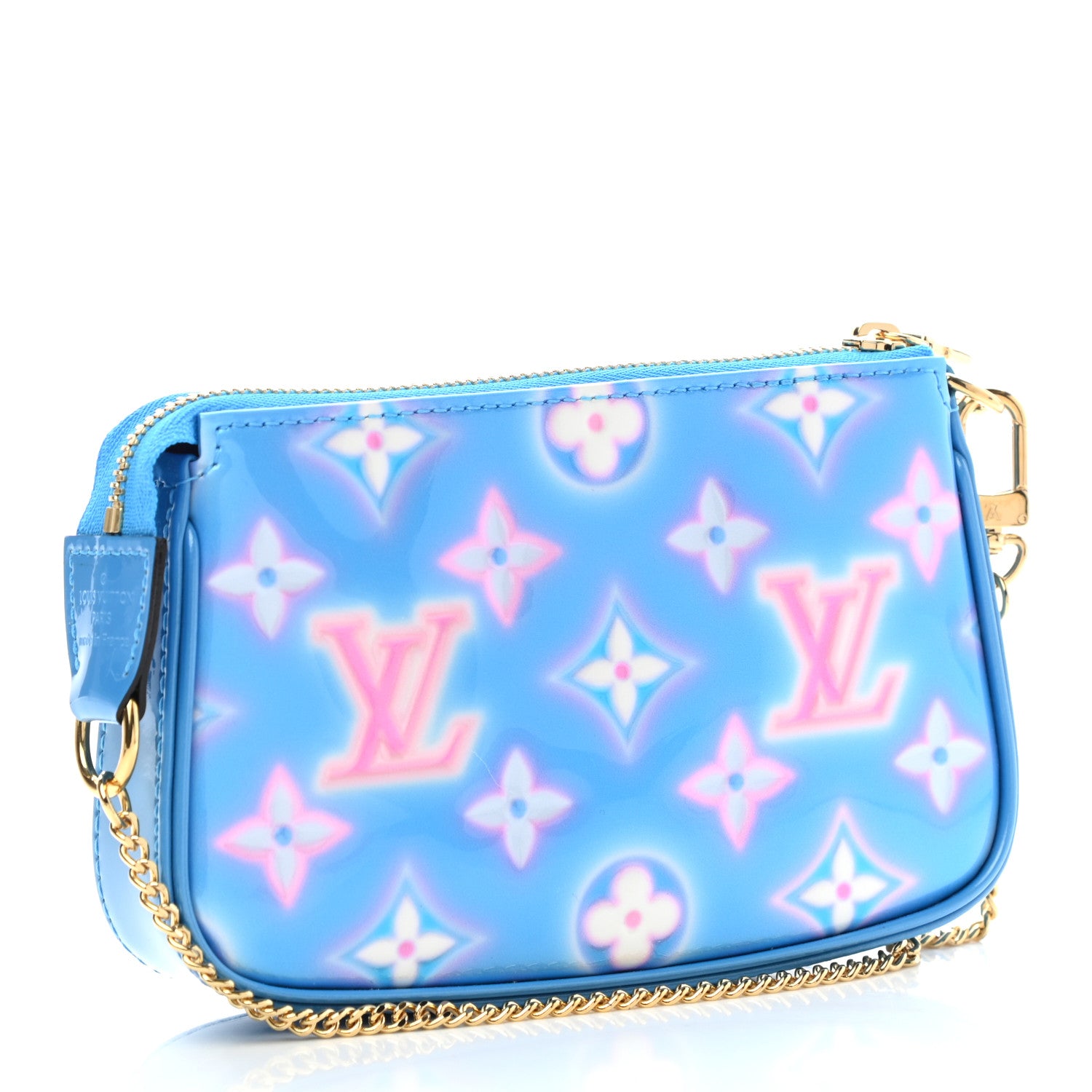 Louis Vuitton Vernis Valentine Mini Pochette Accessories Baby Blue Neon 3 of 8