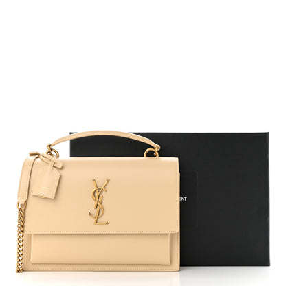 Saint Laurent Smooth Calfskin Medium Monogram Sunset Satchel New Aspen 14 of 14