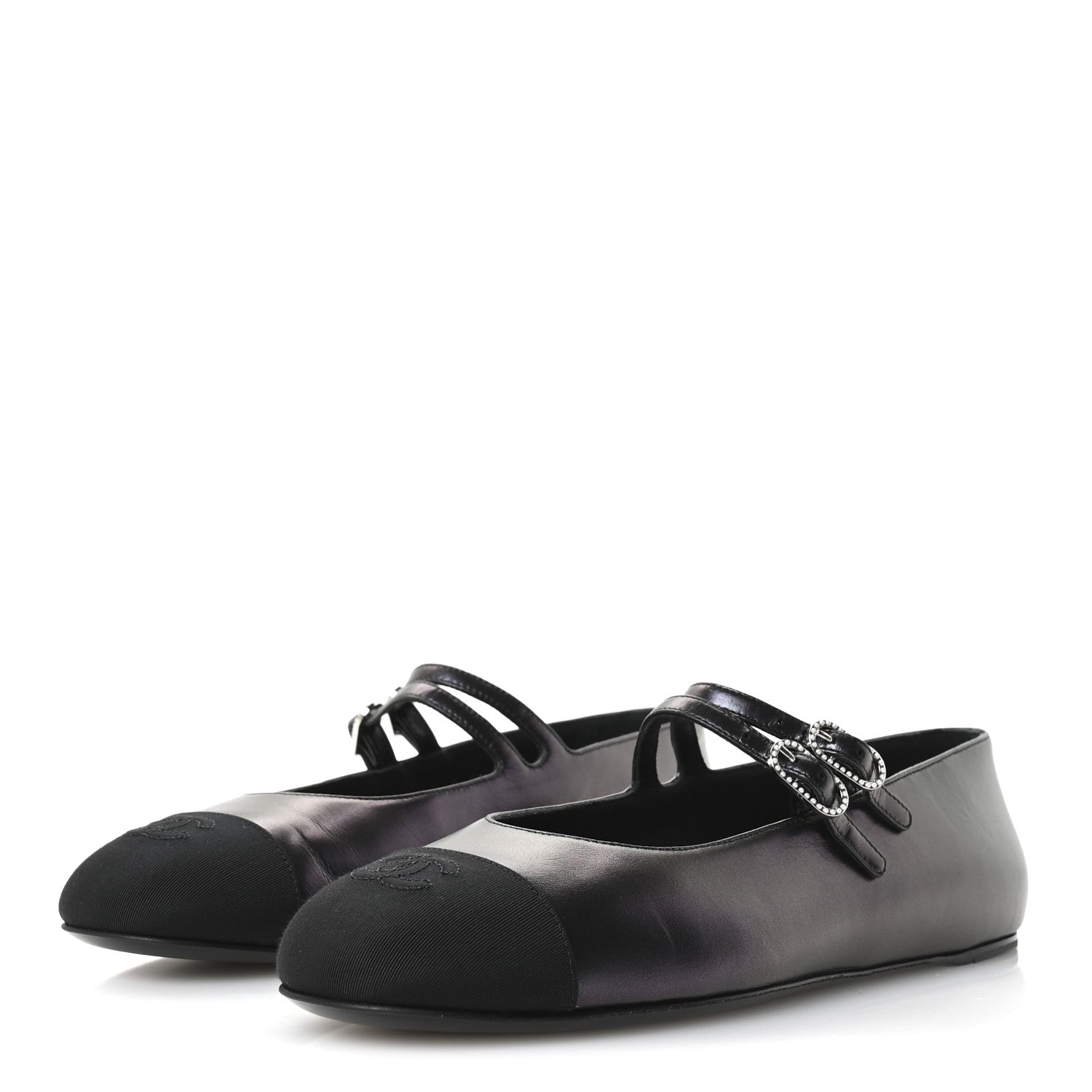 Chanel Lambskin Grosgrain Mary Jane Flats 39.5 Black 4 of 9