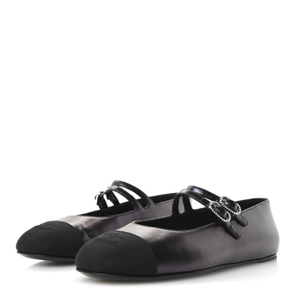 Chanel Lambskin Grosgrain Mary Jane Flats 39.5 Black 4 of 9