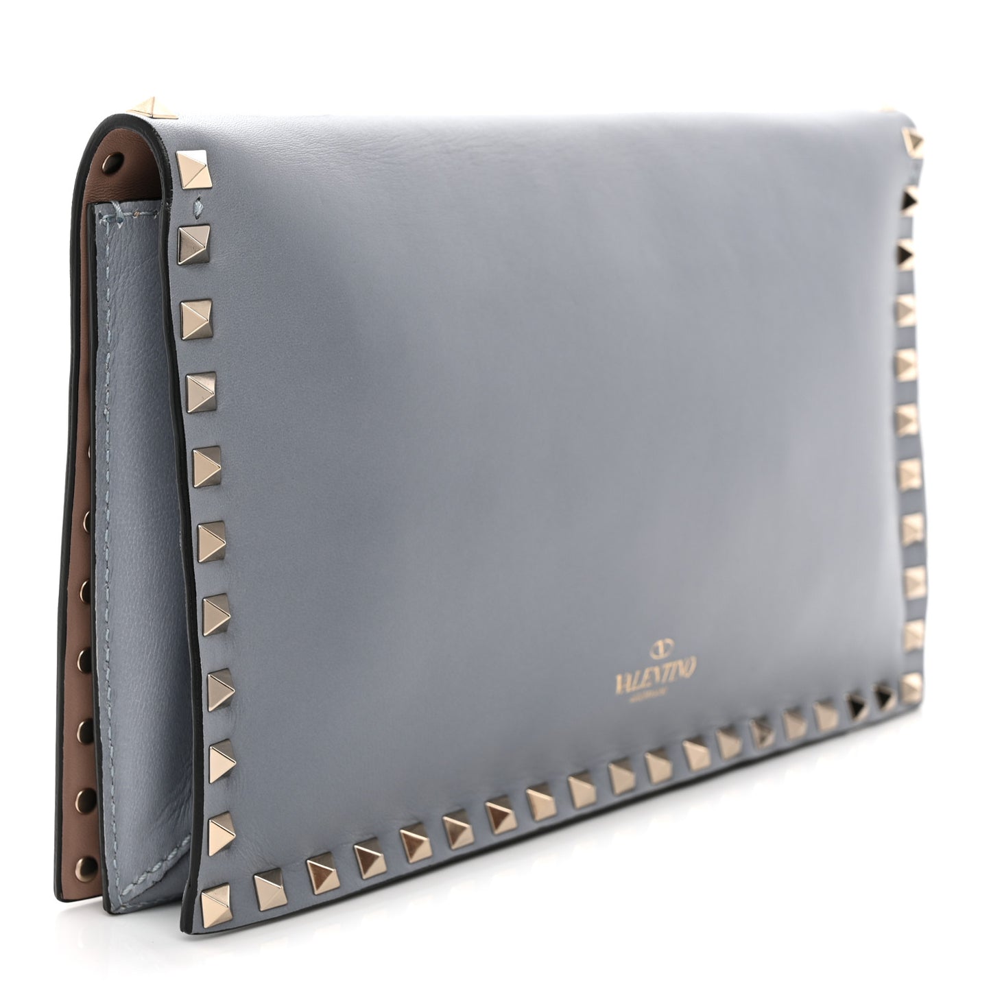 Nappa Rockstud Wristlet Clutch London Blue