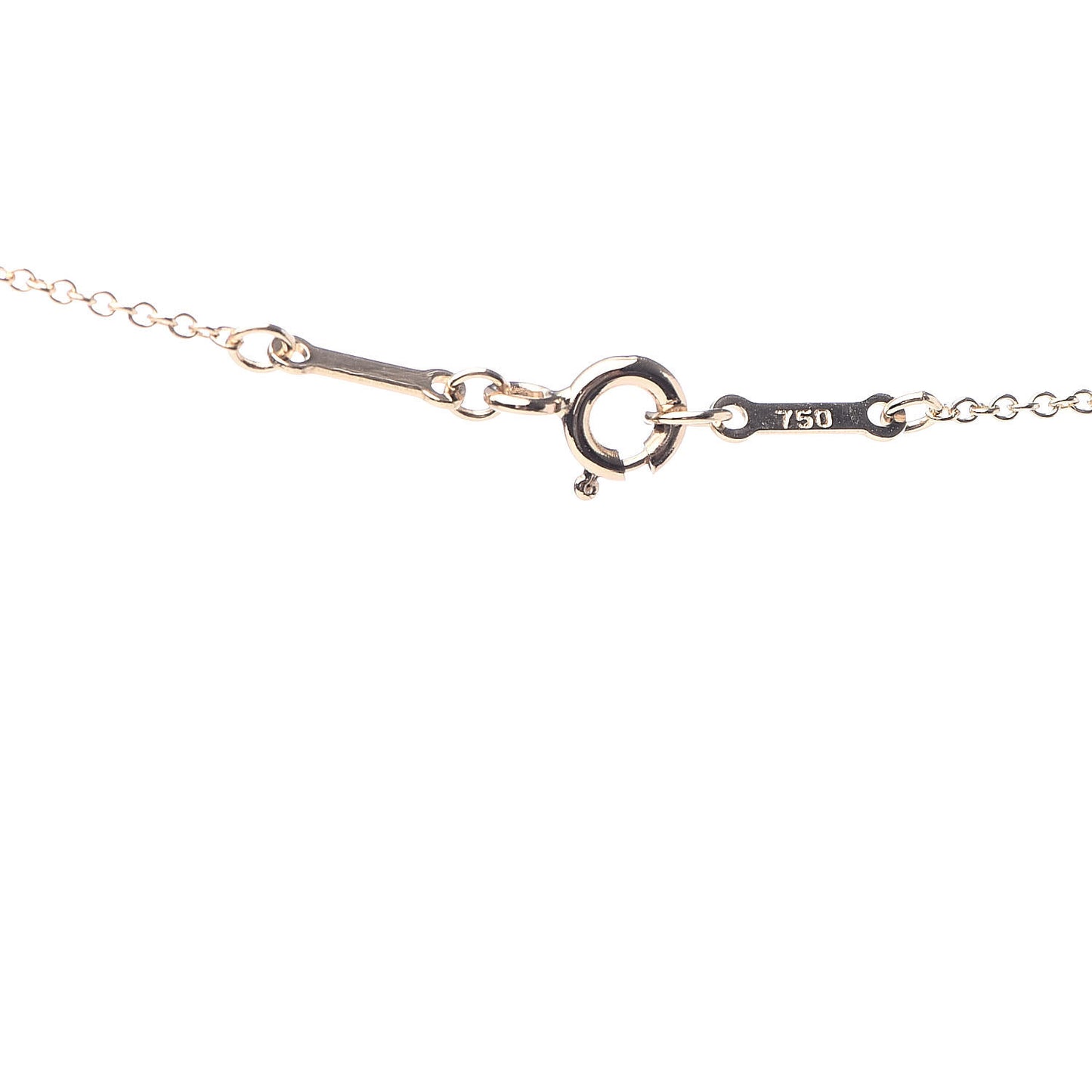 18K Yellow Gold Rock Crystal Quartz Elsa Peretti Open Heart Necklace