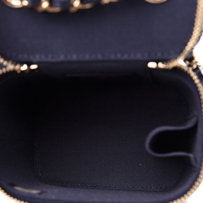 Chanel Caviar Quilted Mini Vanity Case With Chain Navy Blue 5 of 11