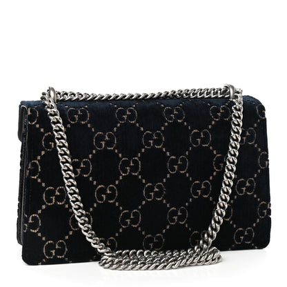 Gucci Velvet Skipper GG Monogram Small Dionysus Shoulder Bag Blue Beige Black 3 of 9