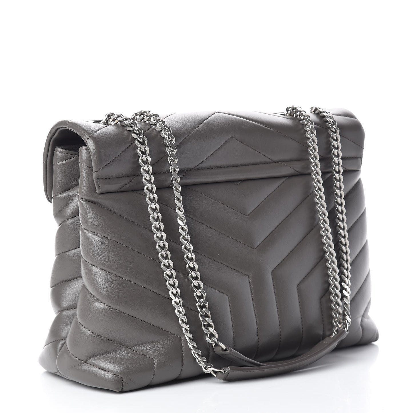 Calfskin Y Quilted Monogram Medium Loulou Chain Satchel Earth