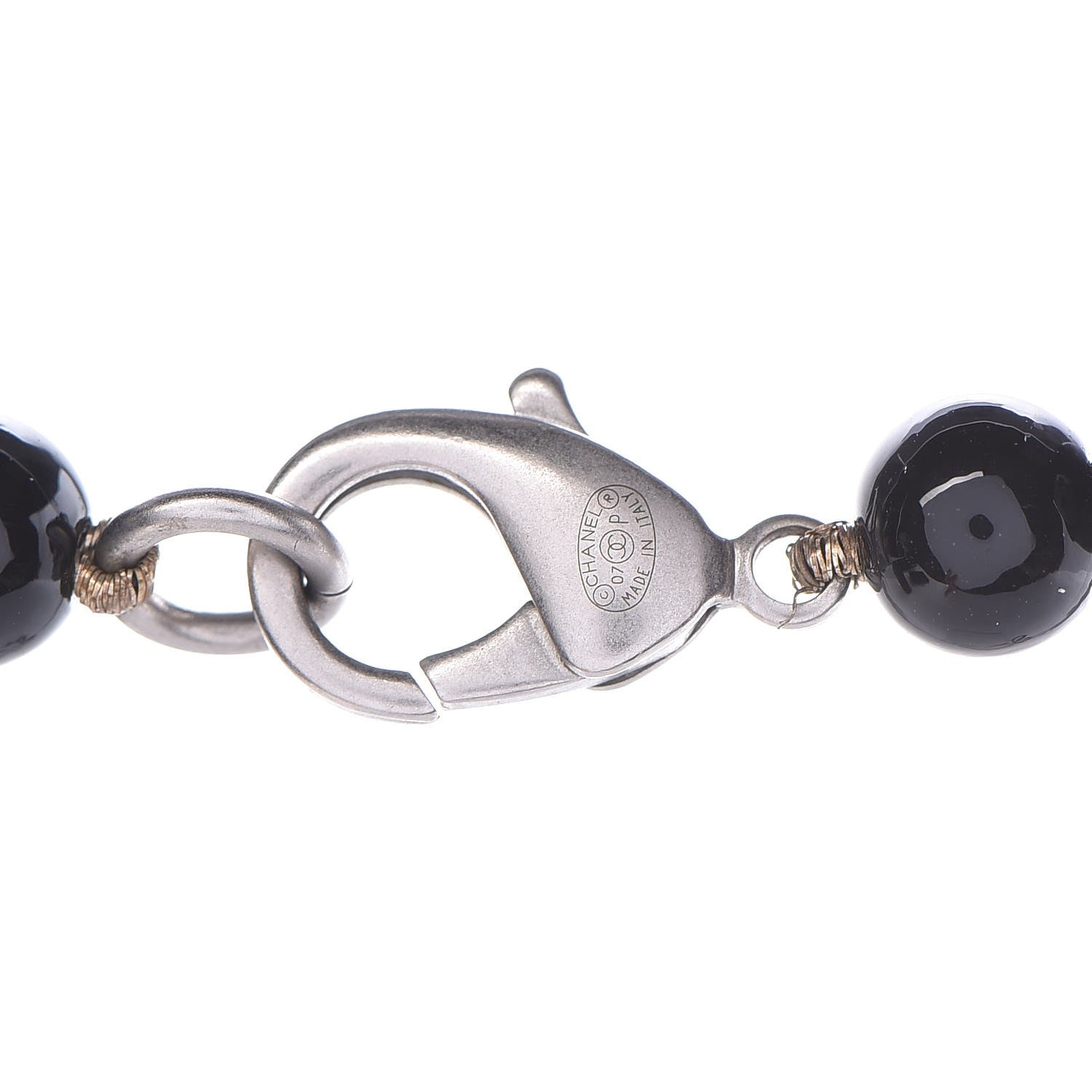 Chanel Pearl Beaded CC Long Necklace Black 5 of 6