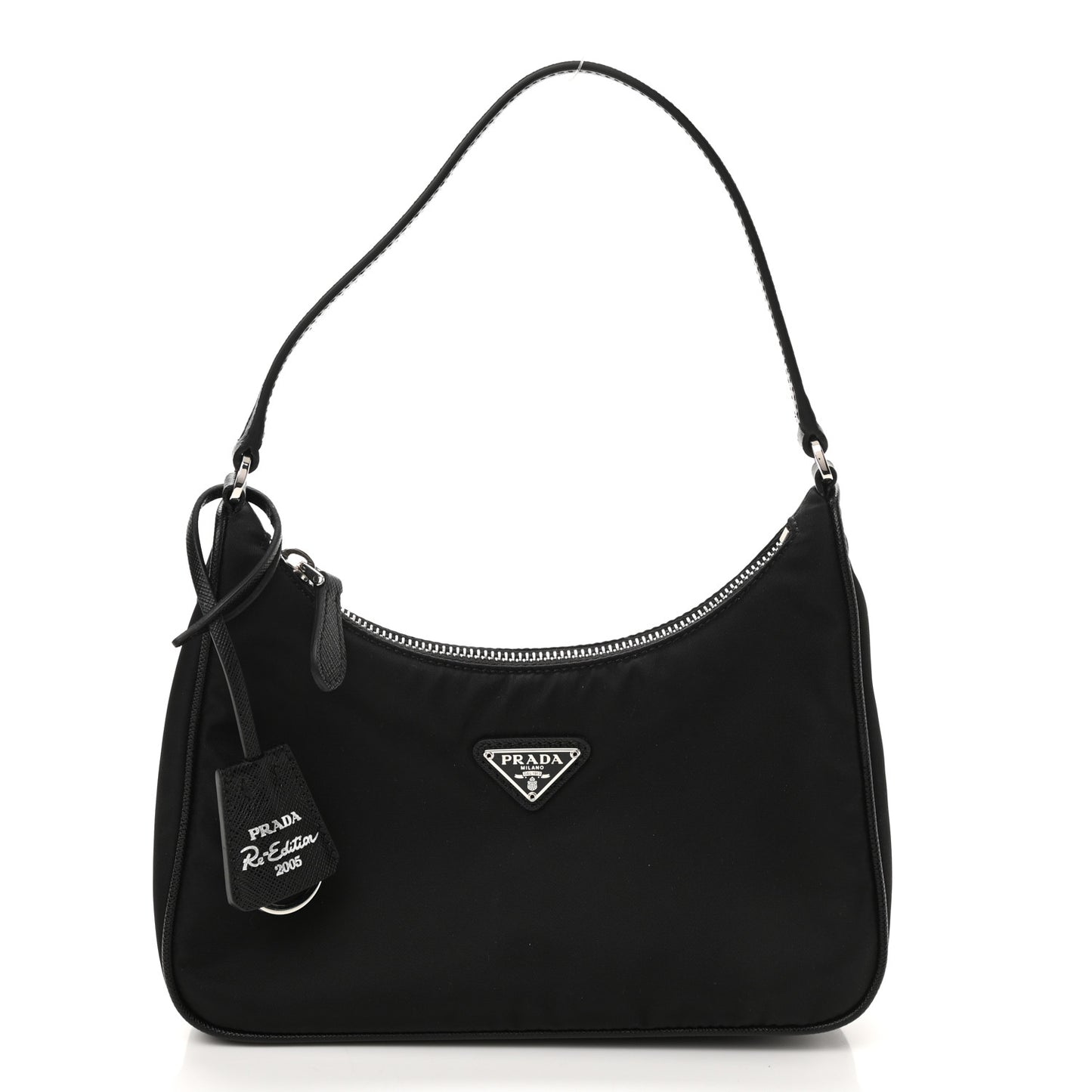 Tessuto Nylon Saffiano Mini Re-Edition 2005 Bag Black