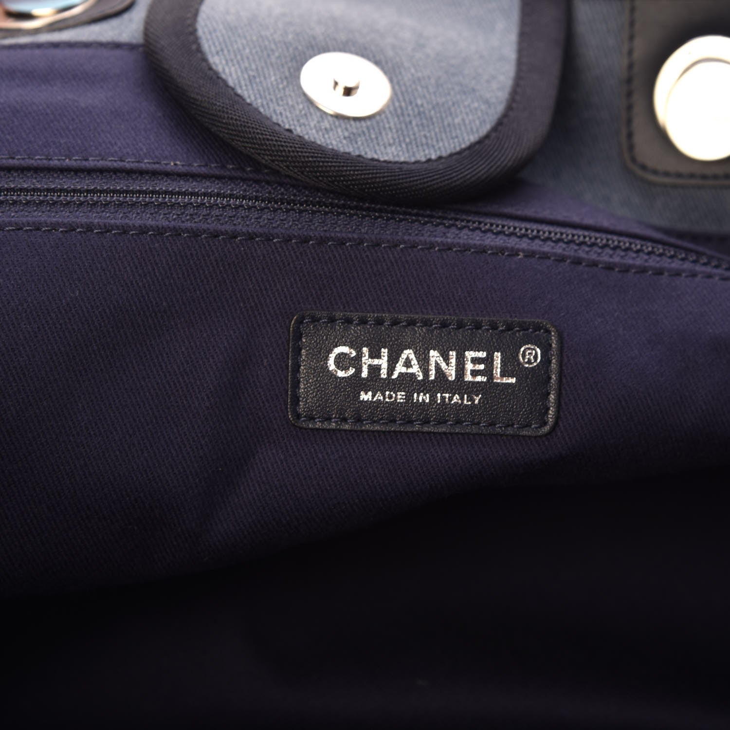 Chanel Canvas Sequin Large Deauville Tote Navy 6 of 12