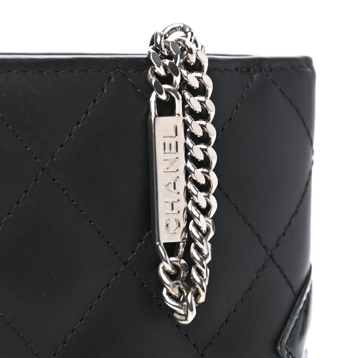 Chanel Calfskin Quilted Cambon Zipped Pocket Wallet Black 8 of 9