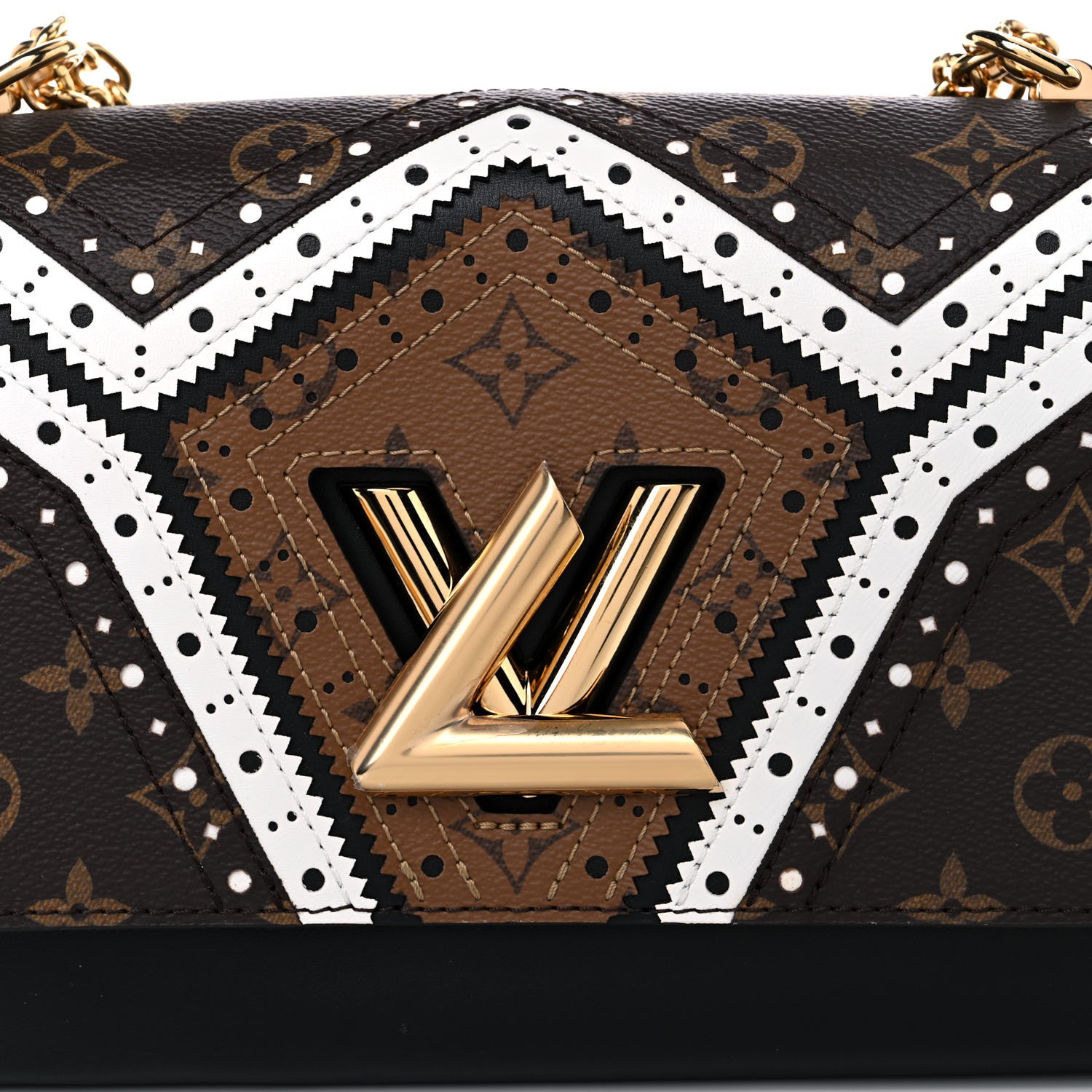 Louis Vuitton Veau Satin Monogram Twist Shoulder Bag MM Black 7 of 9