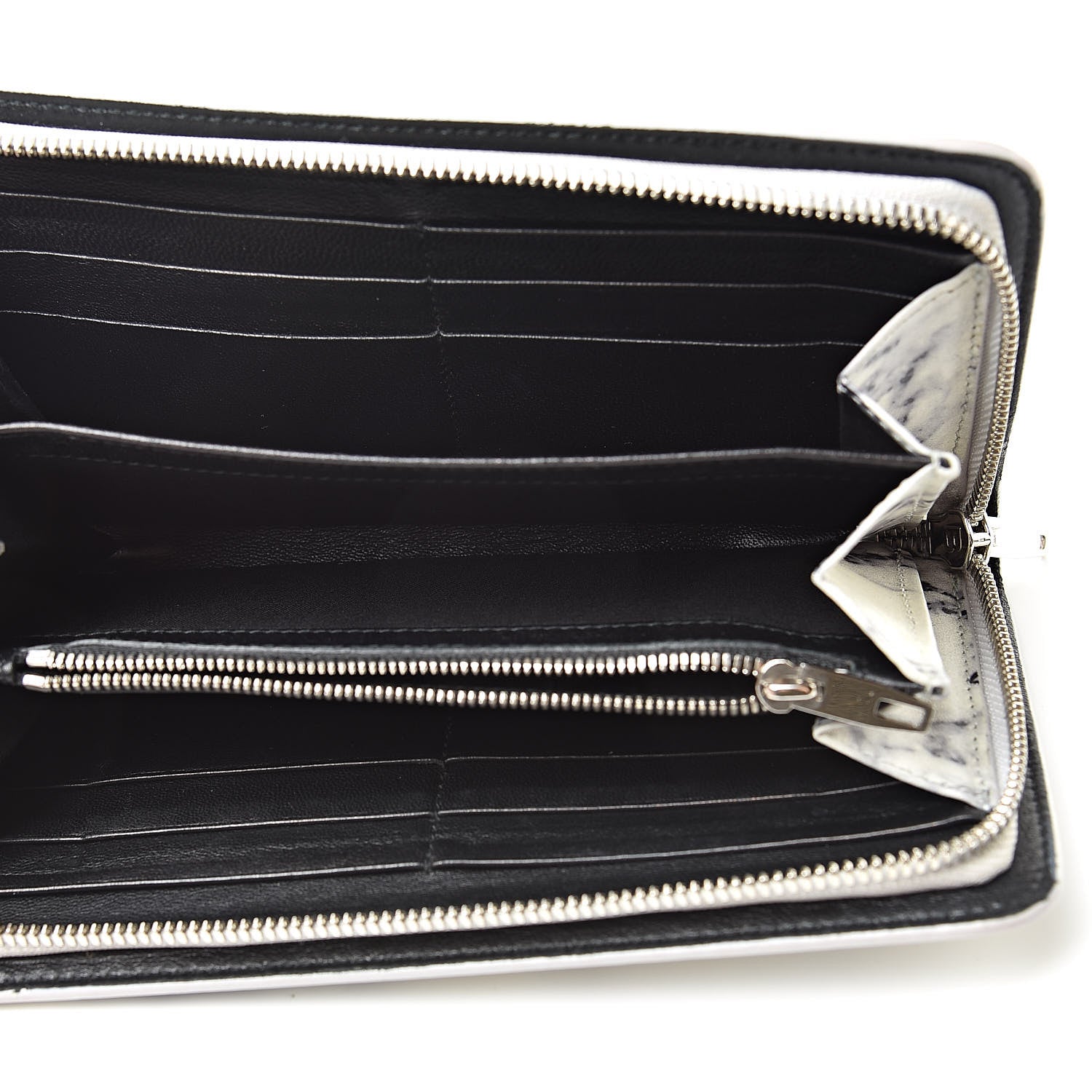 Balenciaga Veau Marbre Zip Around Wallet Blanc Marbre Black 5 of 9