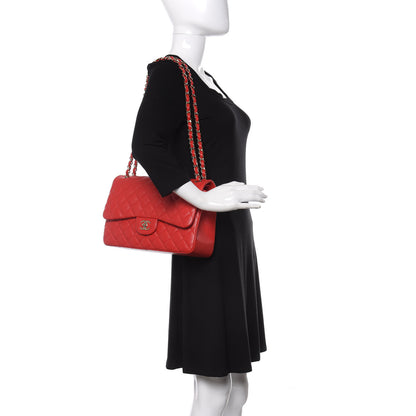Chanel Caviar Quilted Jumbo Double Flap Red 2 of 11