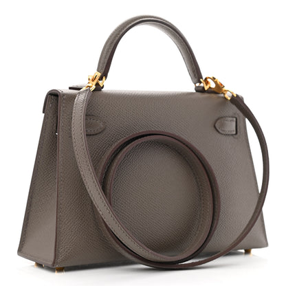 Hermes Epsom Mini Kelly Sellier 20 Etain 3 of 13