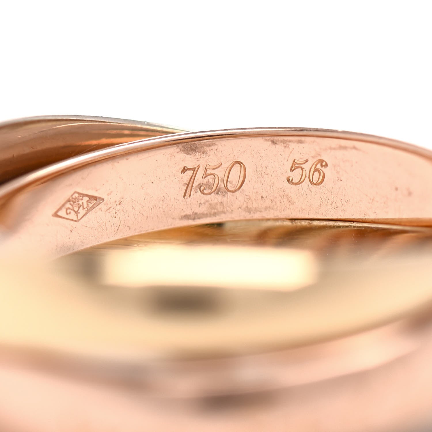 Cartier 18K Pink Yellow White Gold Classic Les Must De Cartier Trinity Ring 56 7.5 4 of 4