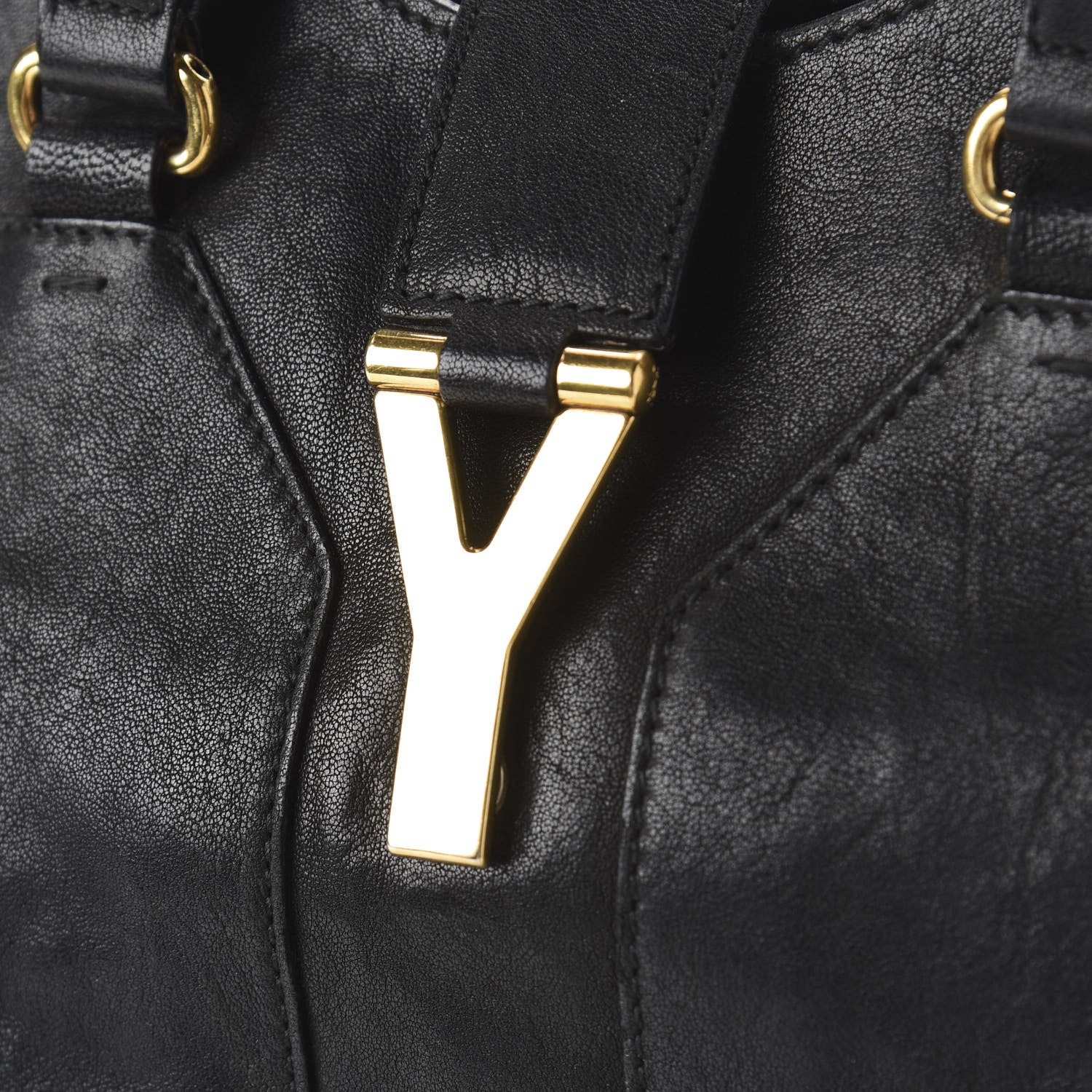 Saint Laurent Sheepskin Medium Cabas ChYc Black 10 of 11