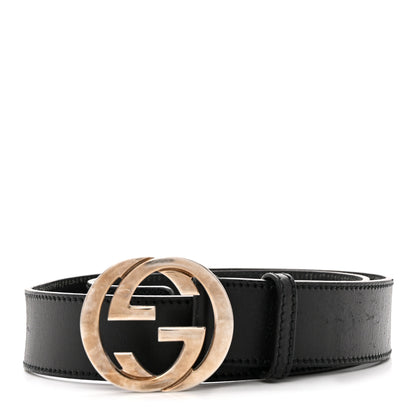 Gucci Calfskin Interlocking G Belt 95 38 Black 1 of 10