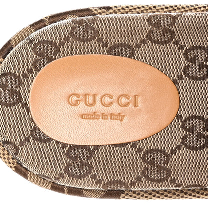 Gucci Monogram Jumbo GG Platform Slide Wedge Sandals 40 Camel Ebony 7 of 8