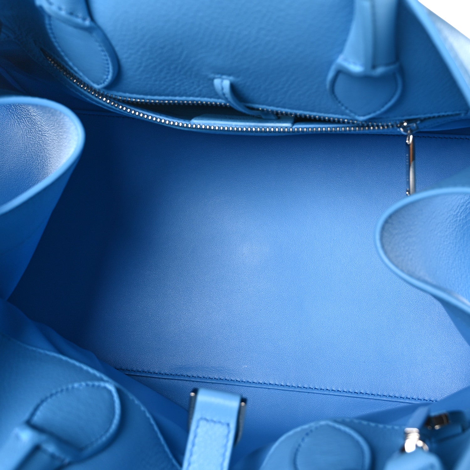 Salvatore Ferragamo Natural Grain Calfskin Small Hug Bag Light Blue 5 of 13