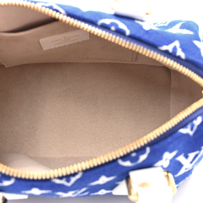 Louis Vuitton Jacquard Velvet Monogram LV Match Speedy Bandouliere 20 Blue 5 of 13