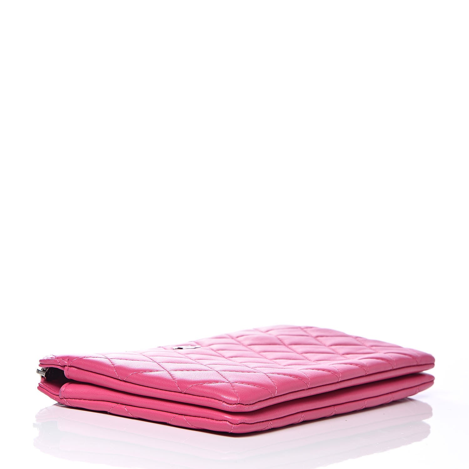 Chanel Lambskin Quilted Large Zipped Clutch Pink 4 of 9