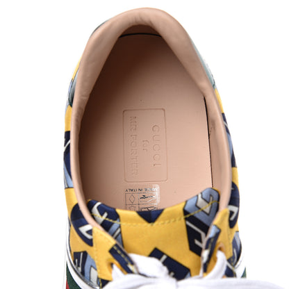 Gucci Satin Web Mini GG Wallpaper Mens Ace Sneakers 7.5 Yellow Royal Blue 7 of 11