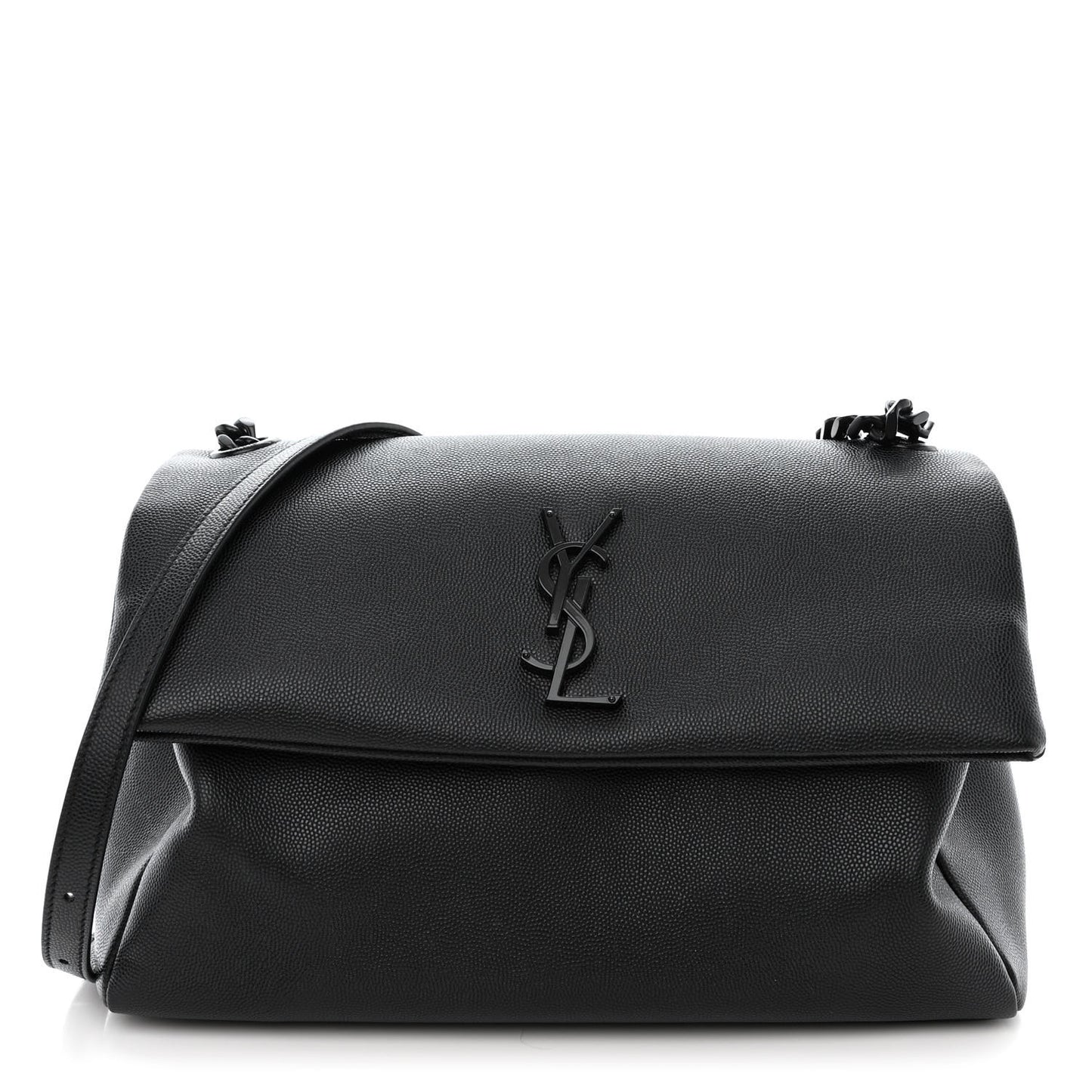 Grain De Poudre Medium West Hollywood Monogram Fold-Over Black