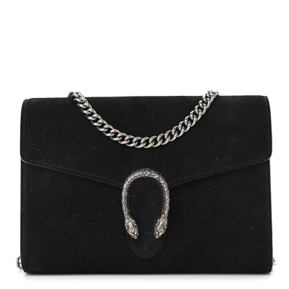Gucci Suede Mini Dionysus Chain Wallet Black 1 of 8