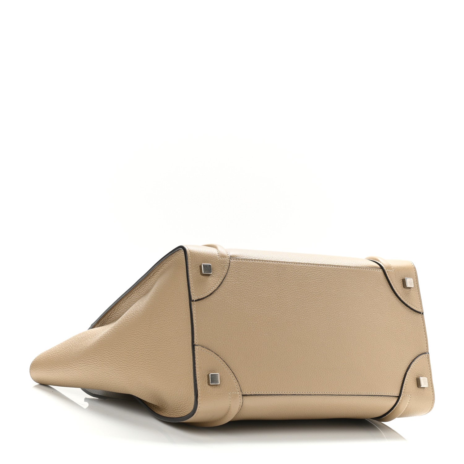 Celine Drummed Calfskin Mini Luggage Taupe 4 of 13