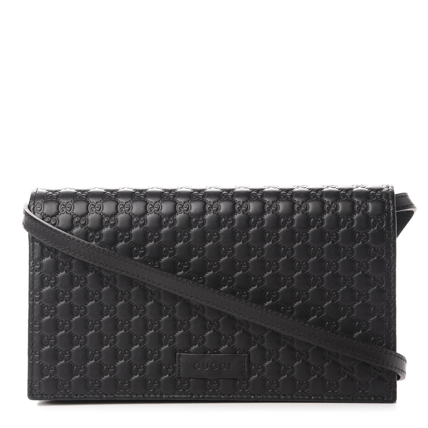 Microguccissima Crossbody Wallet Black