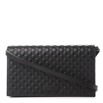 Gucci Microguccissima Crossbody Wallet Black 1 of 9