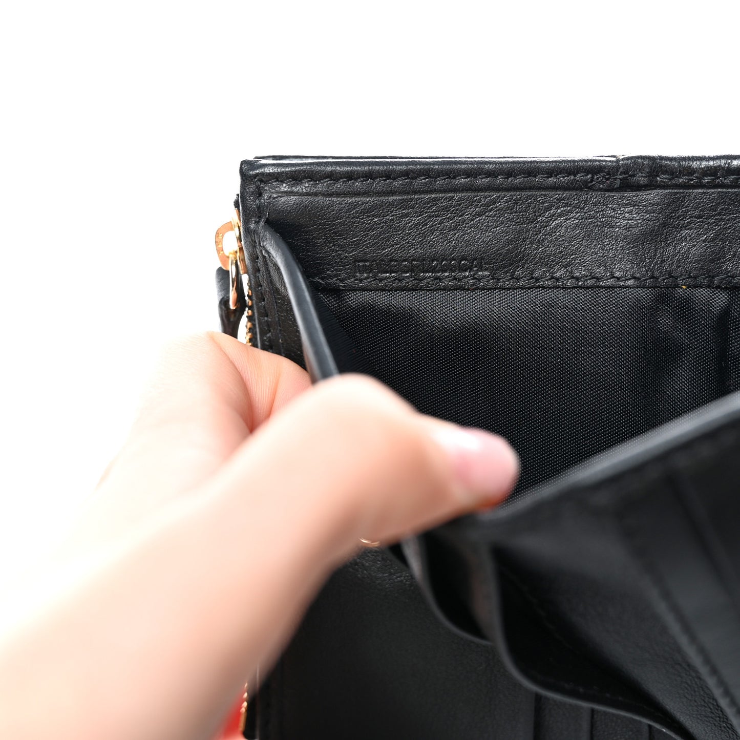 Bridle Calfskin House Check Medium Leighton Wallet Black